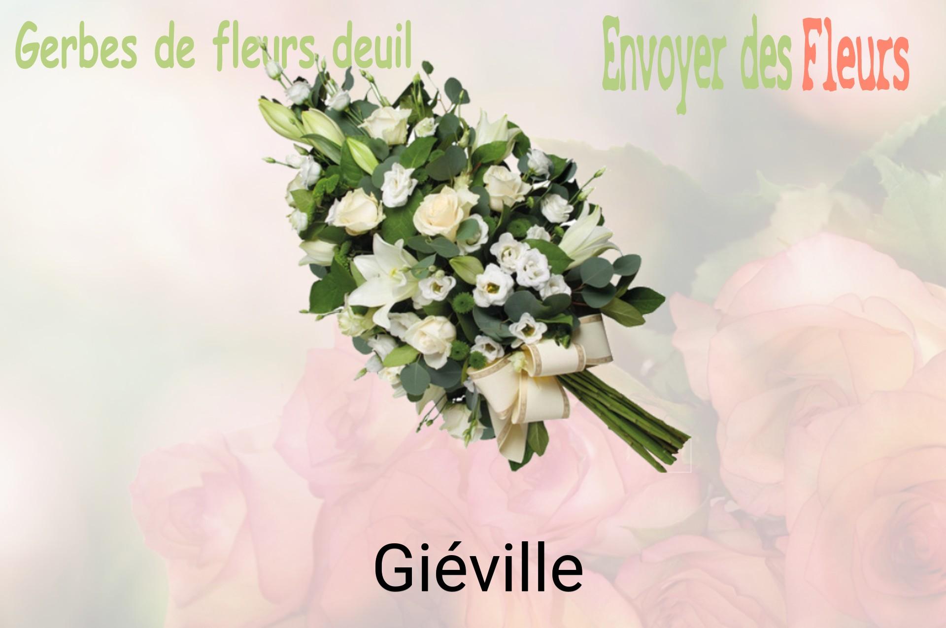 Gerbe de fleurs de deuil livrée à Giéville